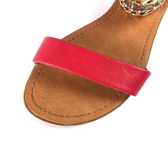 Bebe Mandy Red Flat Sandals - Picture 8 of 10